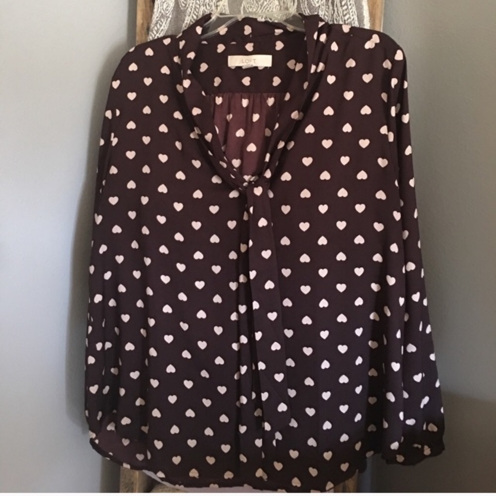 Loft purple/brown blouse - L